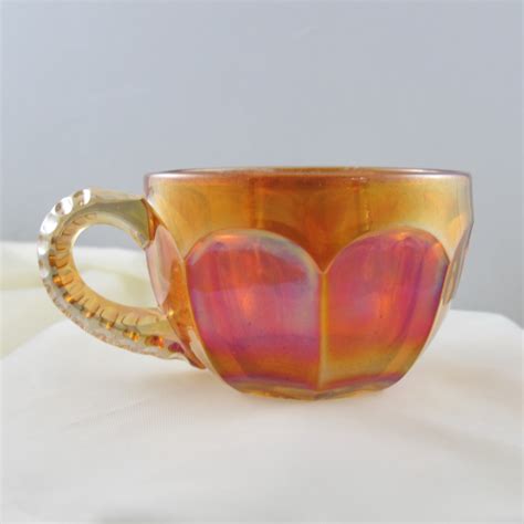 Antique Imperial Flute 393 Marigold Carnival Glass Punch Cup Pinks Carnival Glass