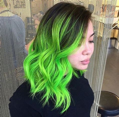 Black To Green Ombre Short Hair