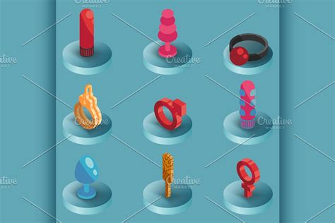Sex Shop Flat Concept Icons Pre Designed Illustrator Graphics