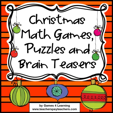 Brain teasers riddles for adults. Fun Games 4 Learning: Christmas Math Fun FREEBIE - Limited ...