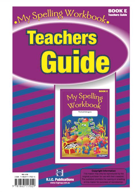 My Spelling Workbook Workbook Book E By Ric Publications On