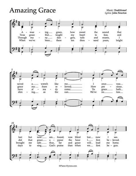 This post features amazing grace with a link to the solo guitar tab and the sheet music (chords, melody, and lyrics). Amazing Grace - Choral (With images) | Amazing grace sheet ...