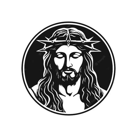 Silhueta De Rosto De Jesus Cristo Vetorial Isolada No Branco Ilustração