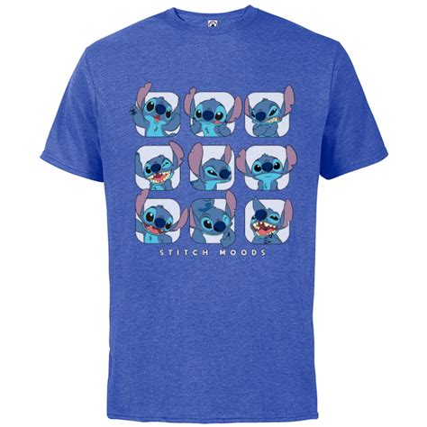 Disney Lilo And Stitch Moods Short Sleeve Cotton T Shirt For Adults