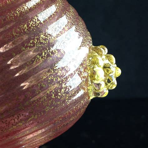 Venetian Glass Vase Gold Swirls And Pink Circa 1900 Moorabool Antiques Galleries