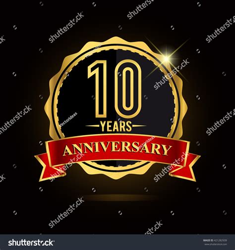 Celebrating 10 Years Anniversary Logo With Royalty Free Stock Vector
