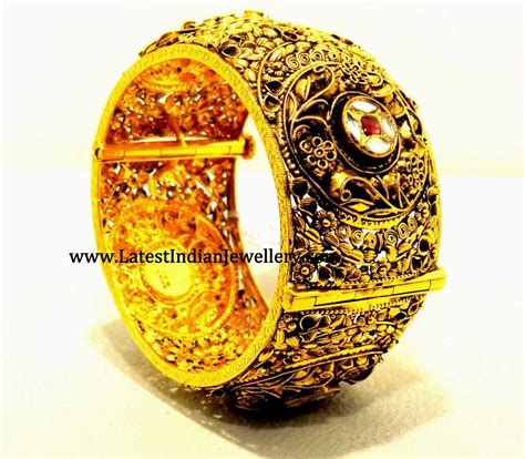 Antique Gold Kada Bangle Design
