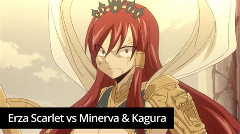 Erza Vs Kagura And Minerva Youtube