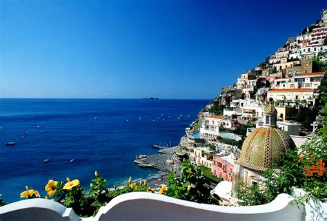 Blue Lagoon In The Resort Of Positano Italy Wallpapers