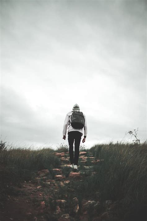 Man Backpack Travel Walk Nature Hd Phone Wallpaper Peakpx