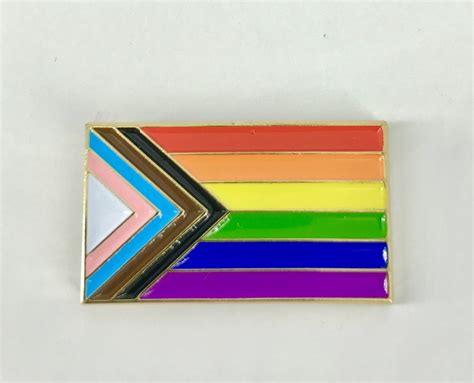 Progress Pride Rainbow Flag 1 Lapel Pin Badge Lgbt Gay Etsy