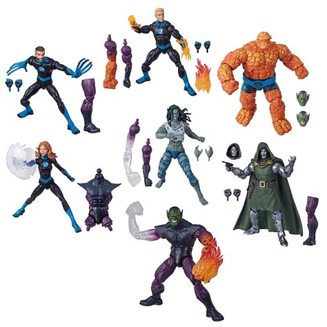marvel legends fantastic four retro wave the thing invicible woman mr fantastic human torch