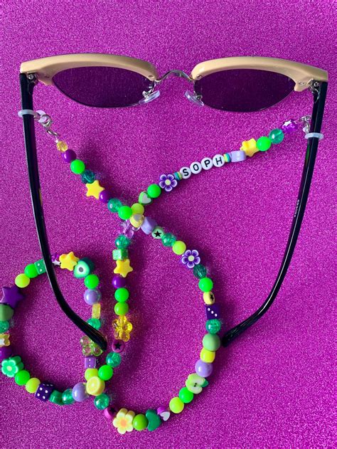 personalised sunglasses chain glasses chain custom y2k etsy