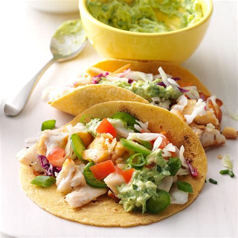 Maybe you would like to learn more about one of these? Fish Tacos with Guacamole Recipe | Taste of Home