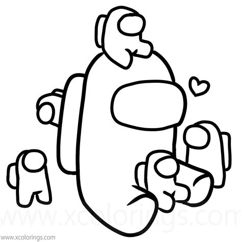 Among Us Coloring Pages Baby Crewmate Among Us Coloring Pages Images