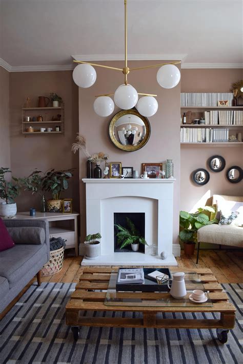 Scandinavian Living Room Makeover Muted Pink Neutrals Mid Century