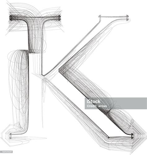 Vetores de Mão Desenhar Fonte Letra K Ilustração Vetorial e mais