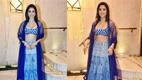 Nushrratt Bharuccha Ditches Reds And Pink For A Blue Lehenga At Diwali Party Check Her Festive