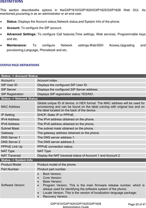 Grandstream Networks Gxp1628 Ip Phone User Manual
