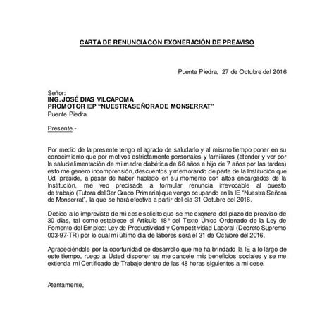 Modelo Carta Aviso Despido Chile Financial Report