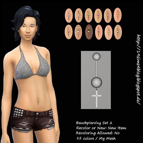 Best Maxis Match Belly Button Piercings Sims 4 Cc Fandomspot