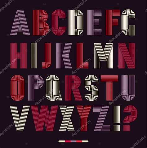 Retro Stripes Funky Fonts Set — Stock Vector © Olgamilagros 78138600