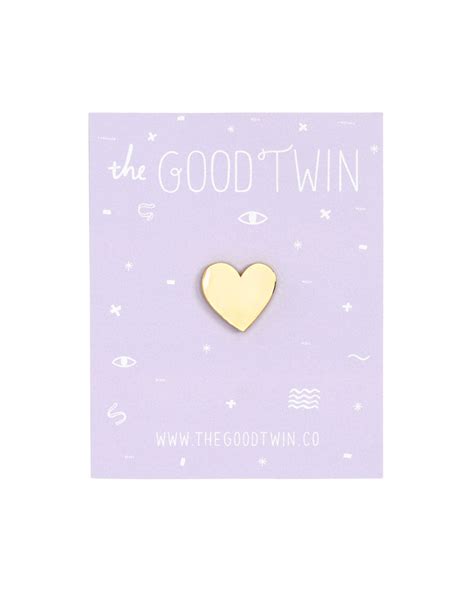 Gold Heart Pin By The Good Twin Pin Bando