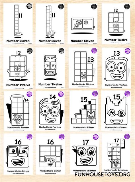 Fun House Toys Numberblocks Coloring Pages For Kids Printable Number