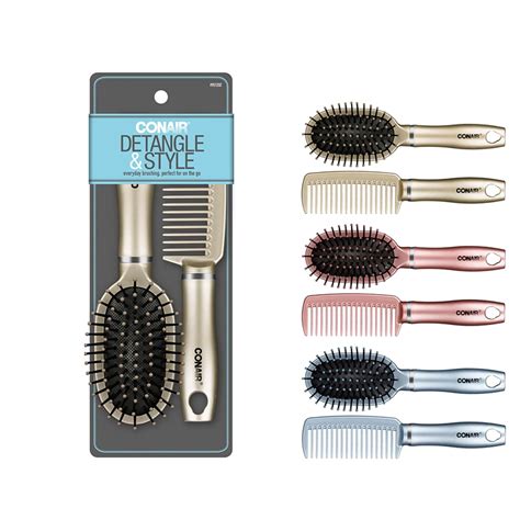 Amazon Com Conair Detangle Style 2 Piece Mid Size Hair Brush And