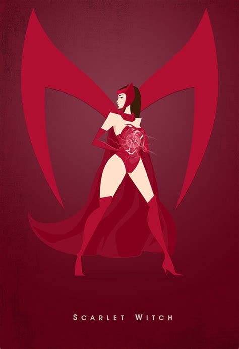 scarlet witch poster superheroes minimalist avenger superhero etsy