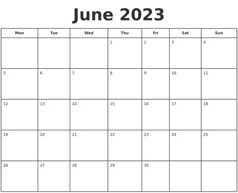 June Calendar Printable Calendar Planner Design Zohal