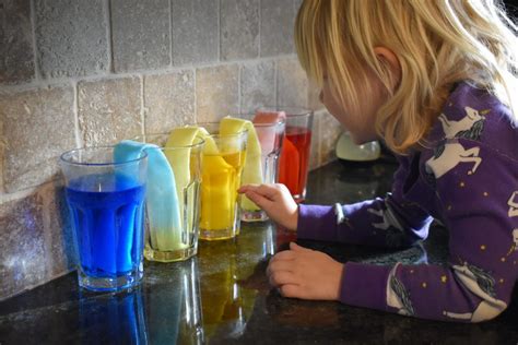 Walking Water Experiment Make A Rainbow Using Capillary Action