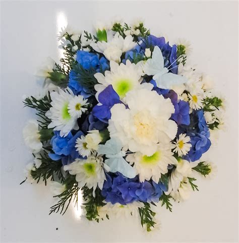 Blue White Posy Blue Hydrangea Florist Flowers Radcliffe Nicki