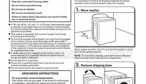 Maytag MVWB835DW1 Washing Machine Installation Instructions