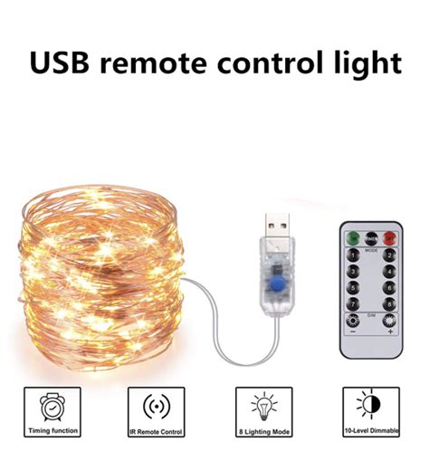 5m 10m 20m Or 30m Usb Copper Wire Seed Fairy Lights With Remote