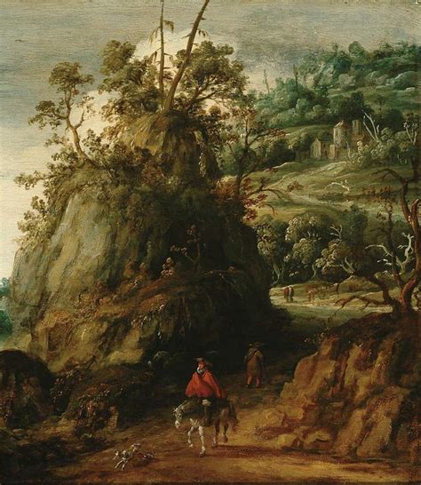 Mountainous Landscape With Traveller Эсайас ван де Вельде