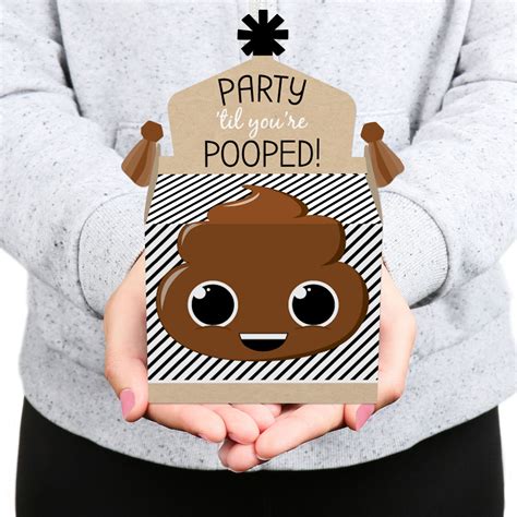 Party Til Youre Pooped Treat Box Party Favors Poop Emoji Etsy