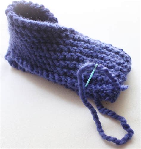 Easy Foldover Slippers Knitting Pattern Gina Michele