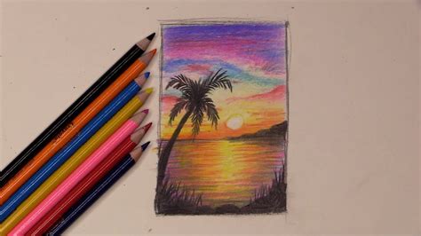 Pencil Color Sunset Virtual Mcart Youtube