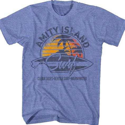 Retro Amity Island Surf Logo Jaws T Shirt