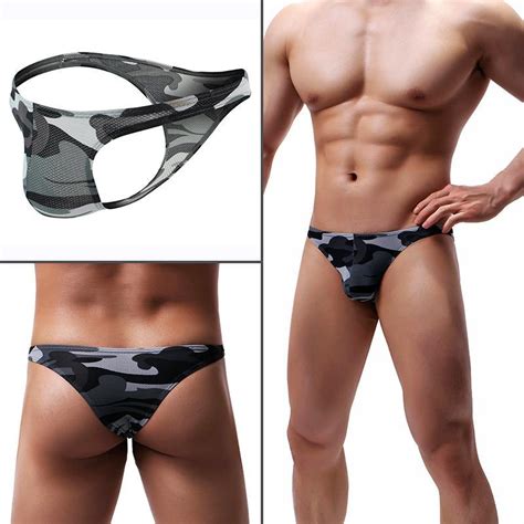 2020 Mens Camouflage Thongs G Strings Bikini Underwear Jockstrap Sexy T