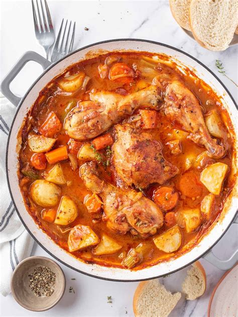 Healthy And Easy Chicken Stew Recipe Skillet Baked Cookin With Mima