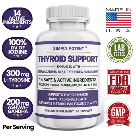 Simply Potent Thyroid Support And Adrenal Support Supplement For Energy