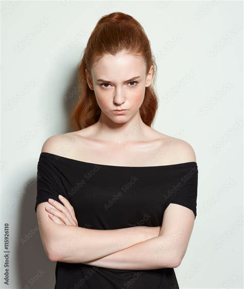 Emotional Beauty Portraits Red Haired Girl Stock Adobe Stock