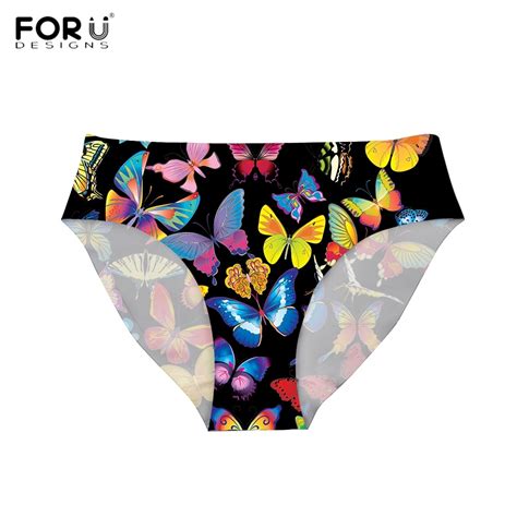 Forudesigns Cute Colorful Butterfly Print Women Panties Bodybuilding
