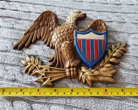 vintage sexton cast metal bald eagle with shield and arrows etsy