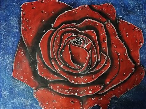 Buy Droplets Rose Handmade Painting By Payal Aggarwal Codeart5620