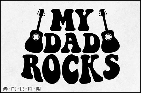 My Dad Rocks Retro Svg Design Graphic By Beecraftr · Creative Fabrica
