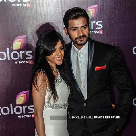 mrunal jain with wife sweety jain during the colors leadership awards and annual party in