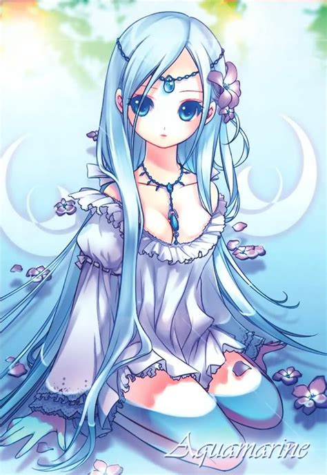 Light Blue Hair Anime Girl We Heart It Anime And Girl